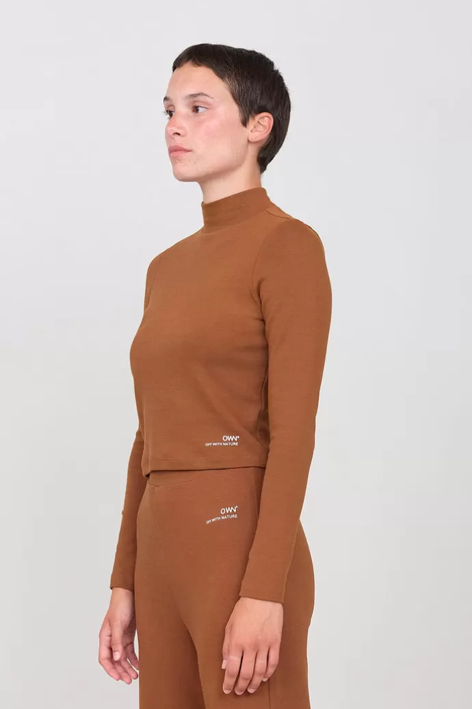 Discount Off With Nature Interlock Turtleneck Peanut