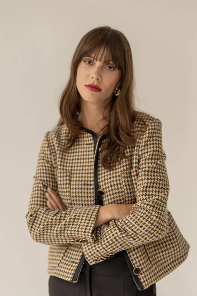 Enteliér Jane Jacket Houndstooth Print