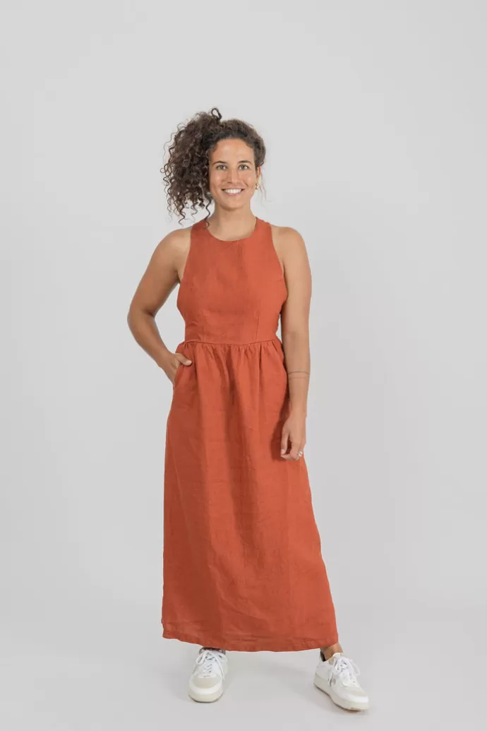 Näz Jane Linen Dress Red