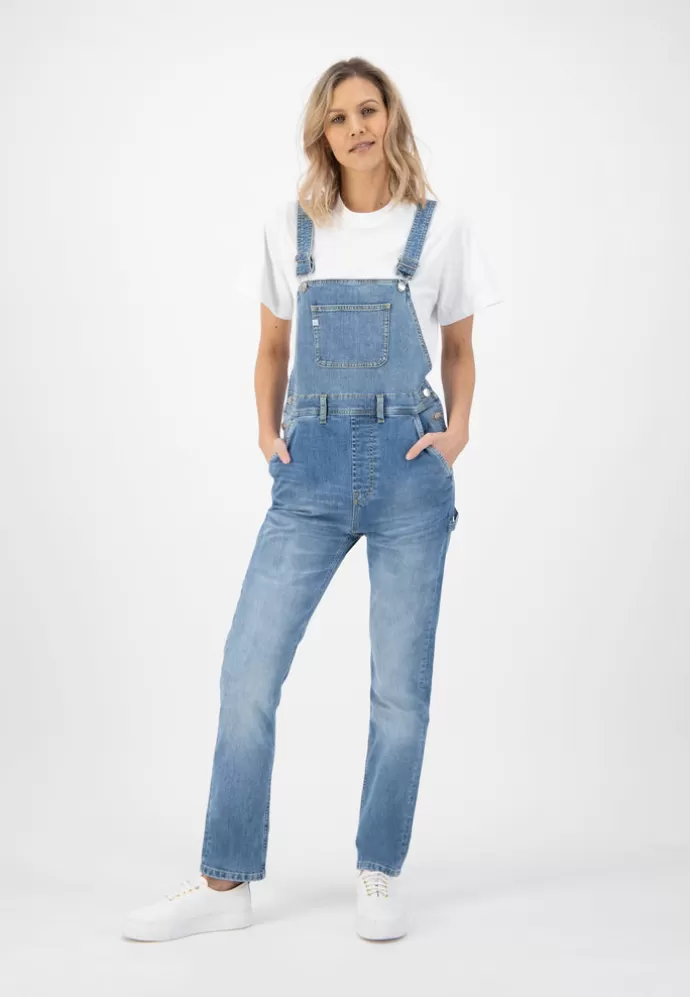 Shop MUD Jeans Jenn Dungaree Lappuhaalarit Old Stone