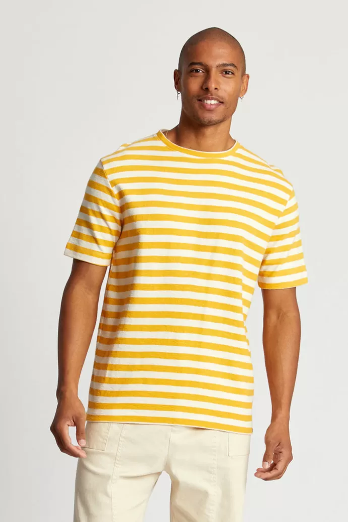 Clearance KOMODO Kin Sweat Tee Organic Cotton Amber Stripe