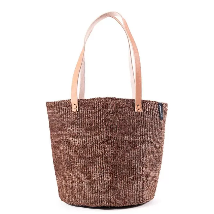 Hot Mifuko Kiondo Shopper Basket Dark Brown M