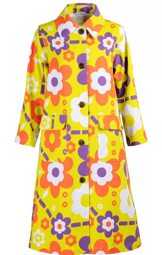 TOMCSANYI Klara Trench Coat Space Flowers