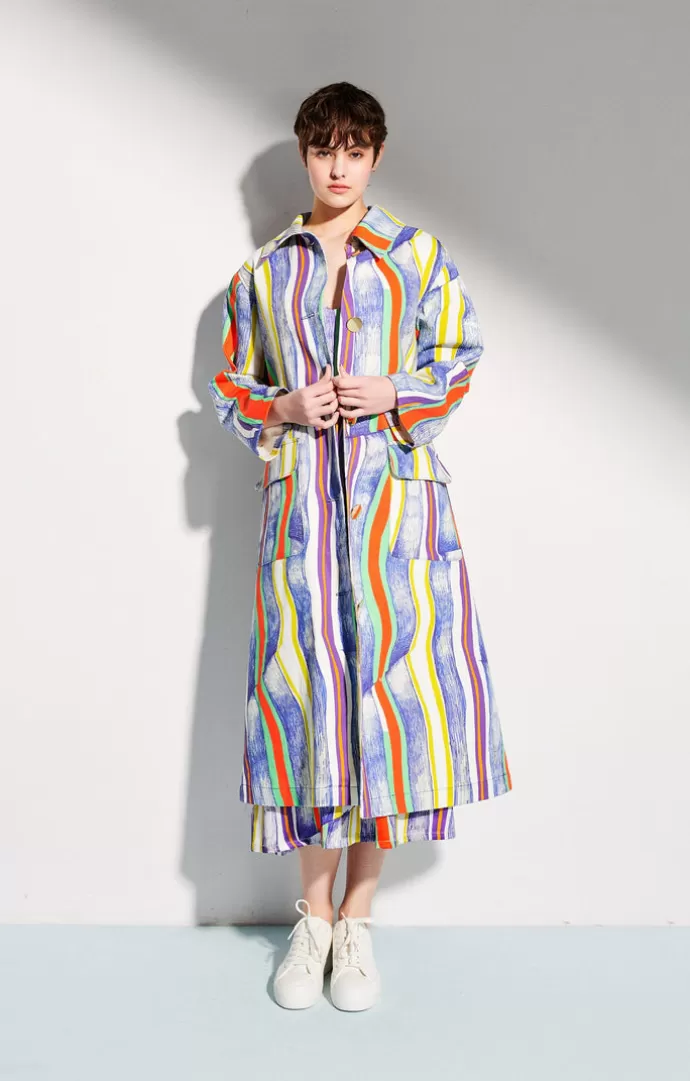 TOMCSANYI Klara Trench Coat Stripes