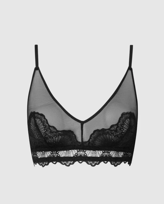 Hot UNDERSTATEMENT Kristalli Mesh Kolmiobralette Saboteur Musta