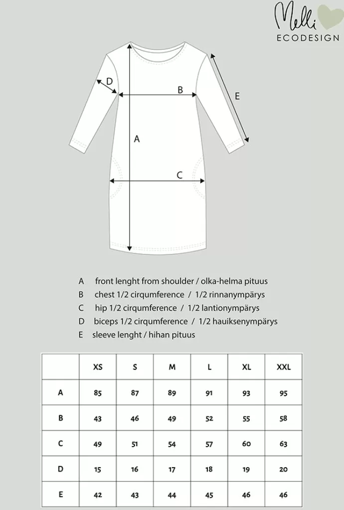 Melli EcoDesign Laatikkotunika Villiruusu Puuteri