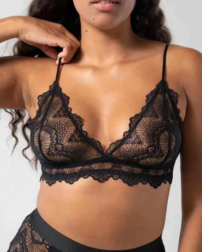 Clearance UNDERSTATEMENT Lace Bralette Saboteur Black