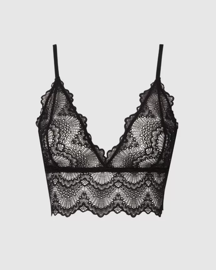 Cheap UNDERSTATEMENT Lace Bralette Top Saboteur Black