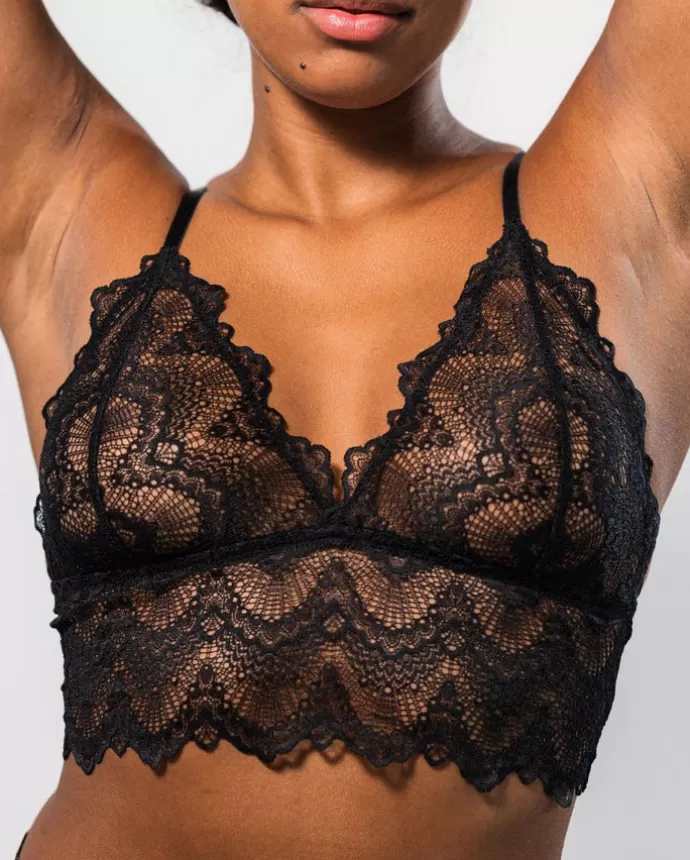 Cheap UNDERSTATEMENT Lace Bralette Top Saboteur Black