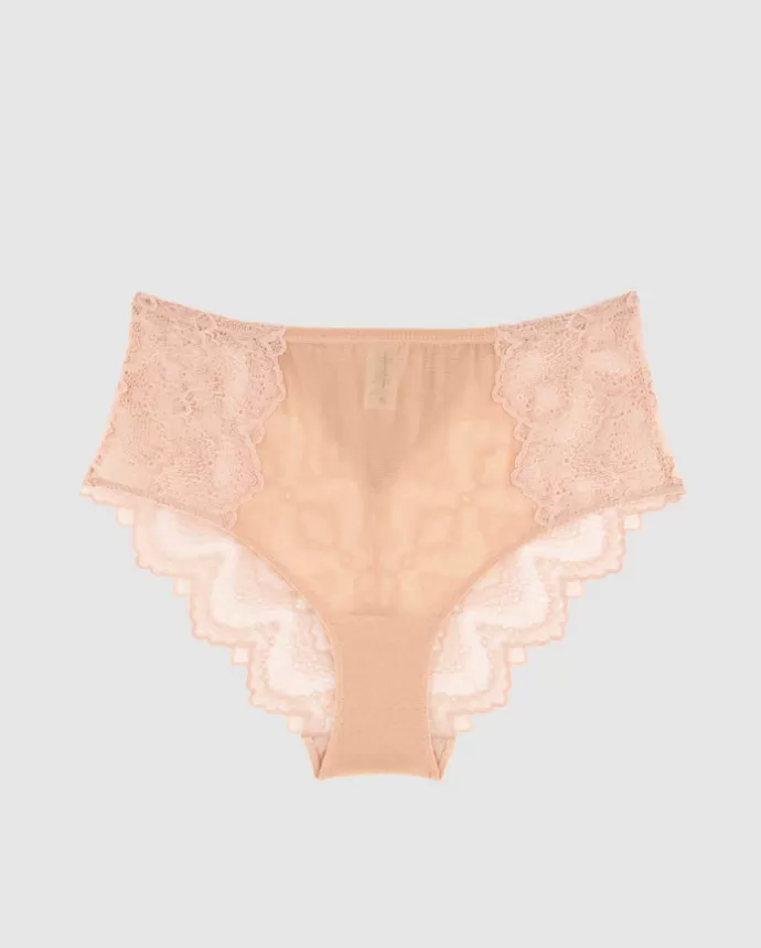 Clearance UNDERSTATEMENT Lace Highwaist Briefs Nude