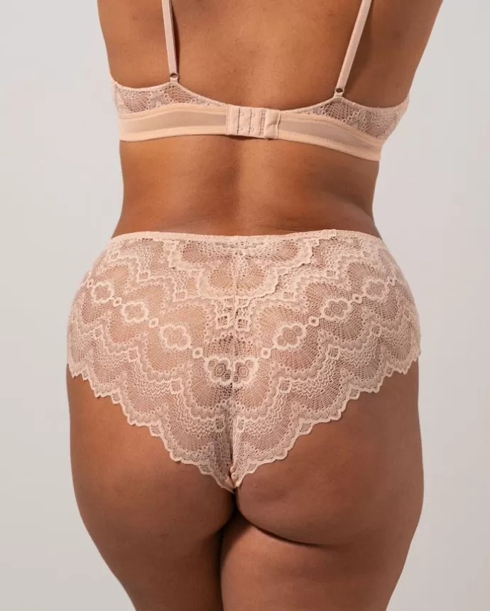 Clearance UNDERSTATEMENT Lace Highwaist Briefs Nude