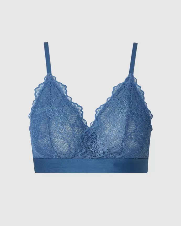 Best Sale UNDERSTATEMENT Lace Lined Bralette Stormy Sky