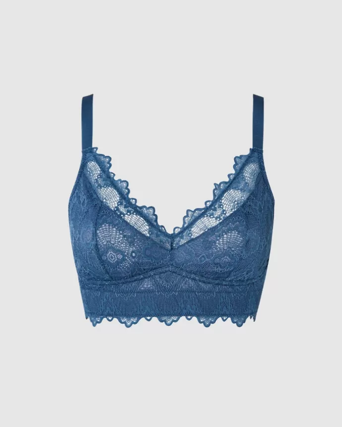 Outlet UNDERSTATEMENT Lace Support+ Bralette Faded Blue