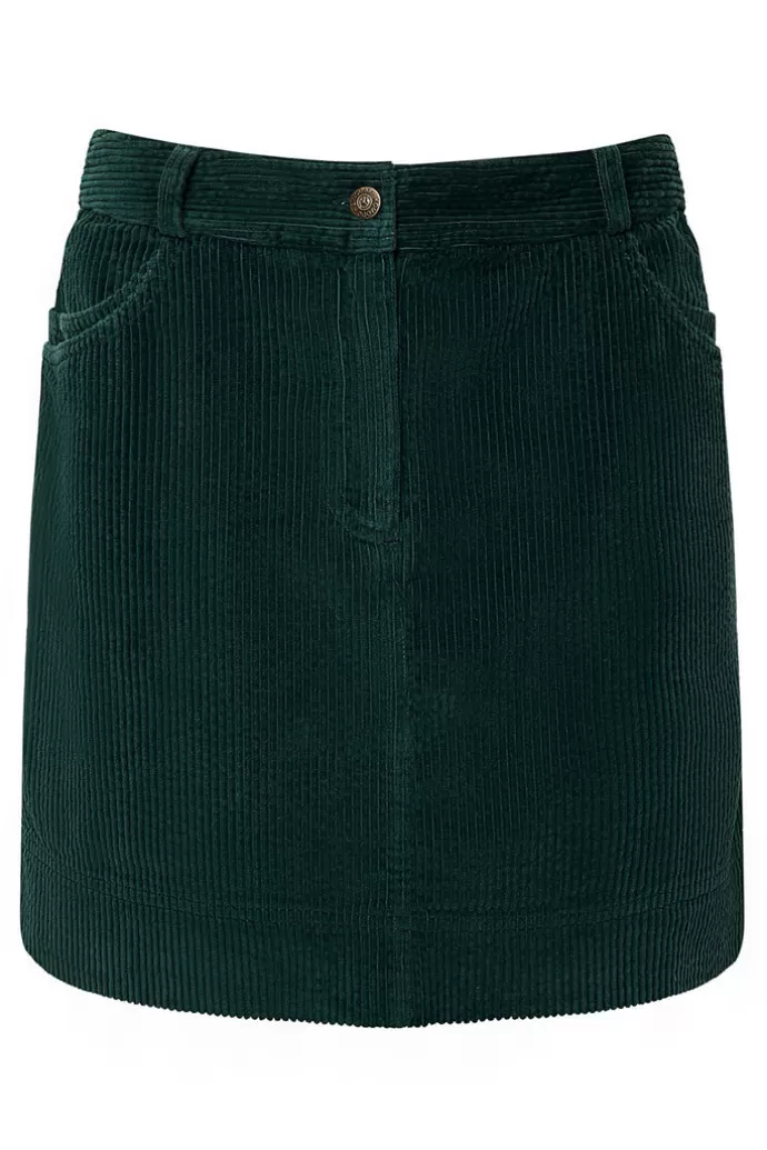 KOMODO Leoni Cotton Cord Miniskirt Soft Ivy