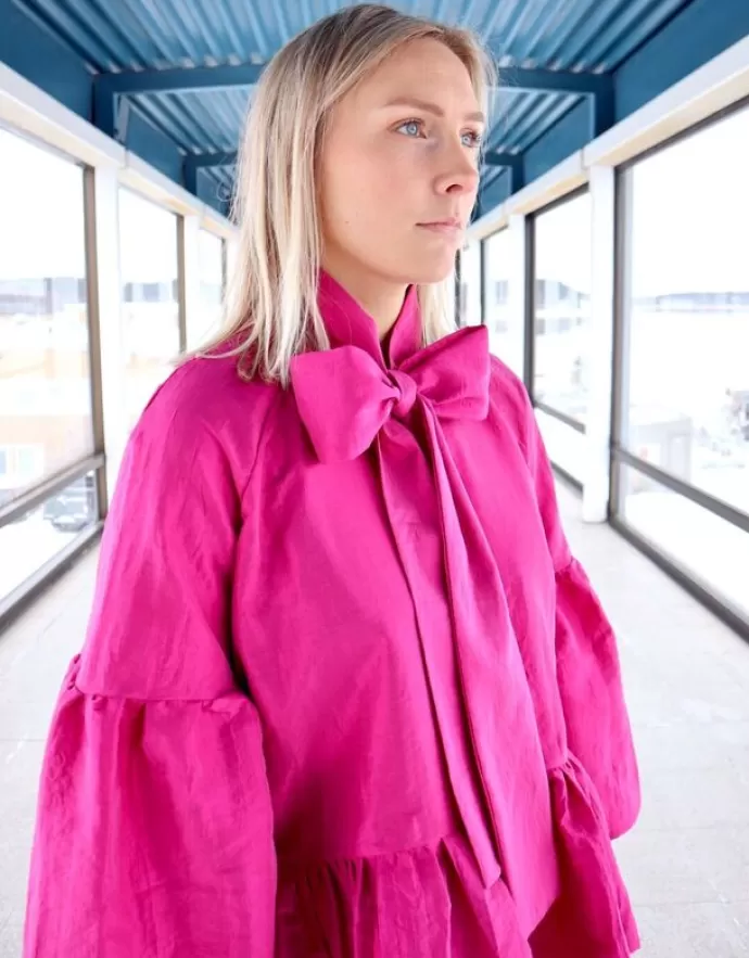 Outlet Miia Halmesmaa Lush Shirt With Bow Collar Pink