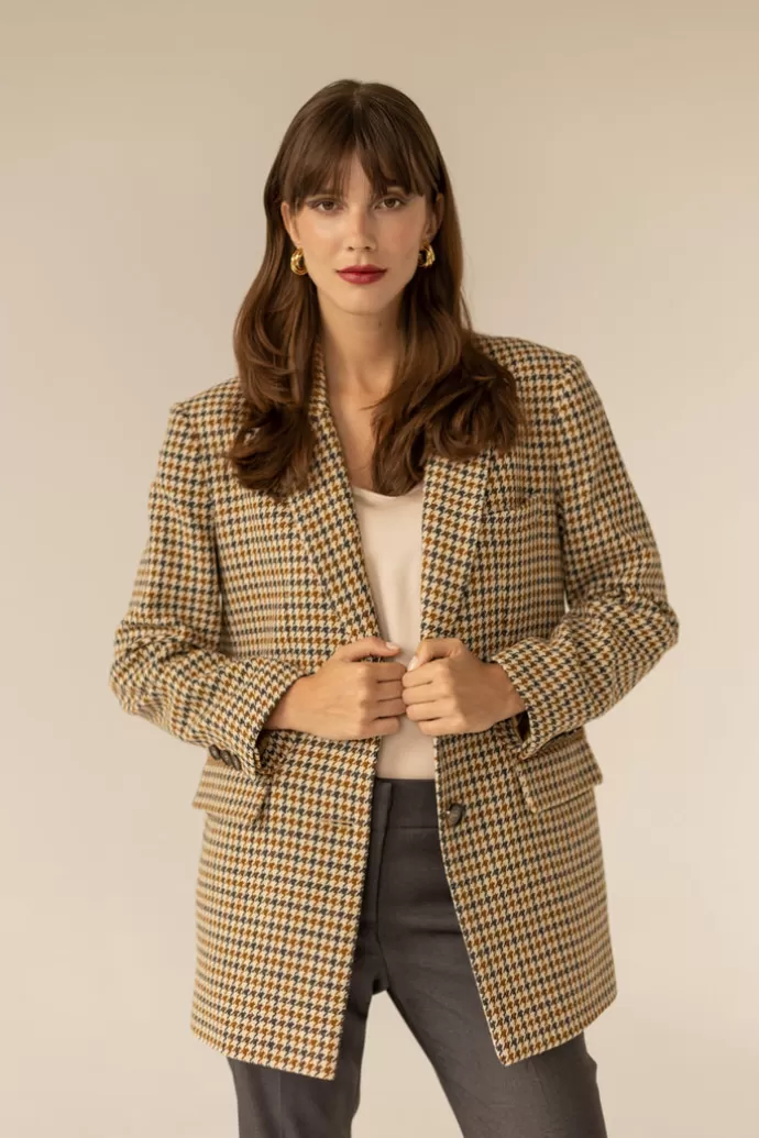 Enteliér Maddison Blazer Houndstooth Print