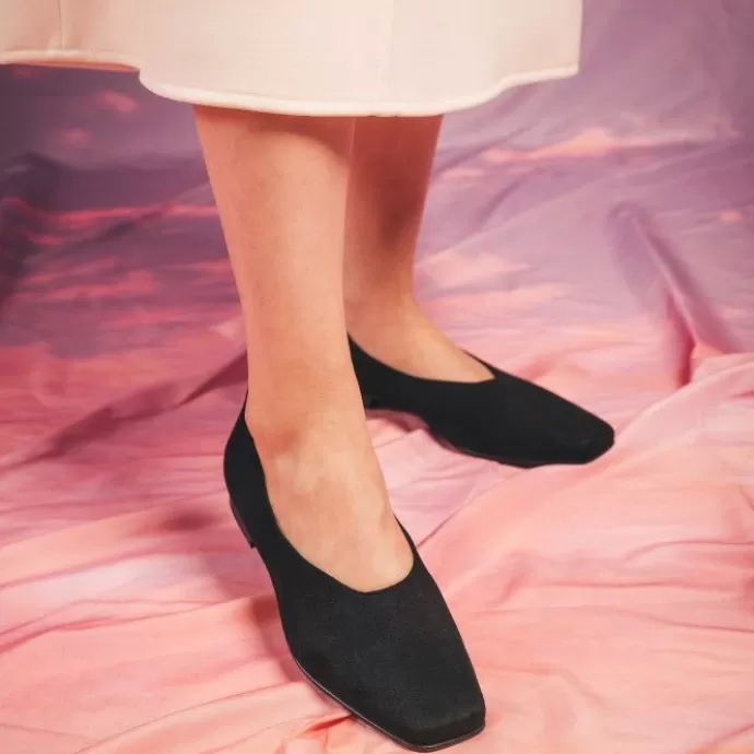 Fashion NAE Vegan Shoes Melita Musta Vegaaninen Ballerina Littea Kantapaa