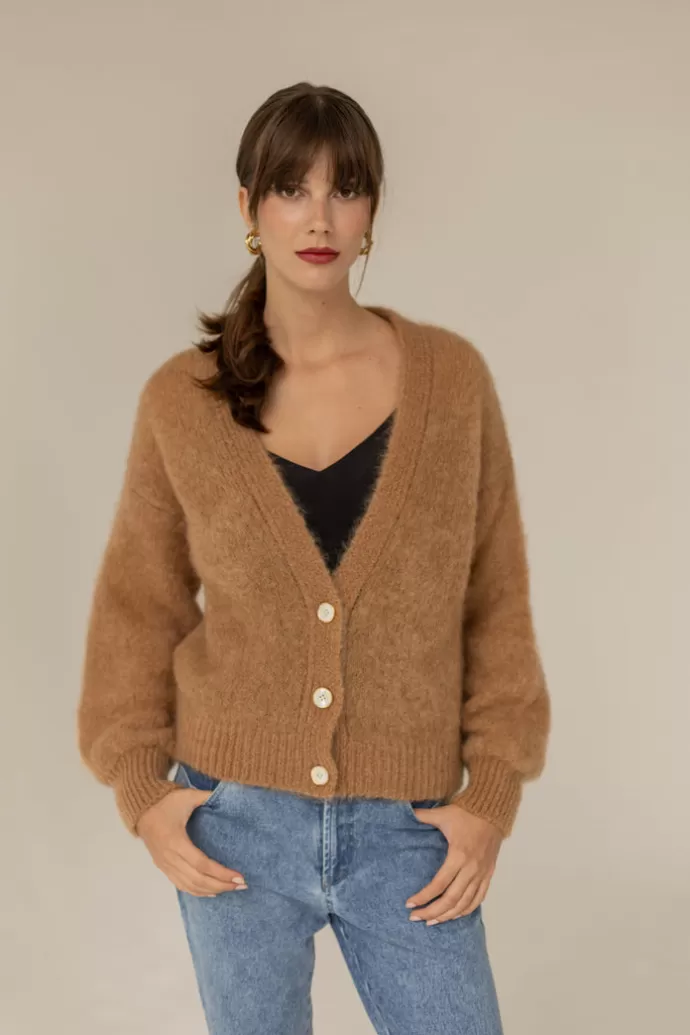 Enteliér Mia Mohair Neuletakki Caramel Beige