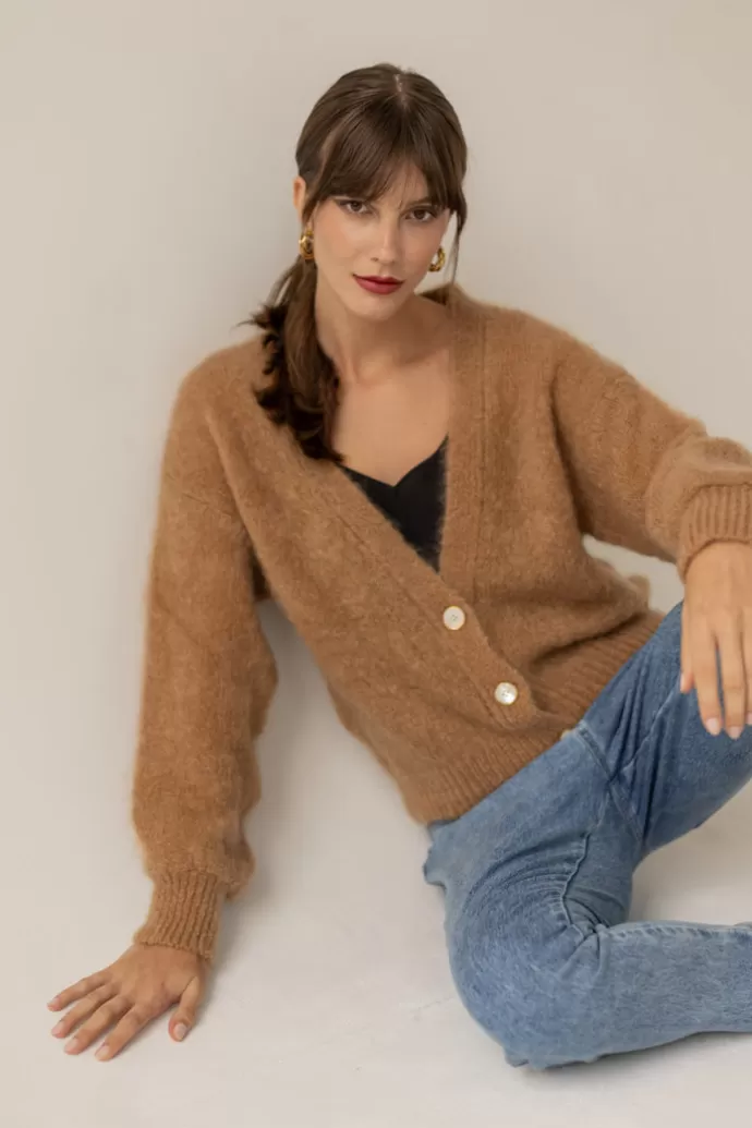 Enteliér Mia Mohair Neuletakki Caramel Beige