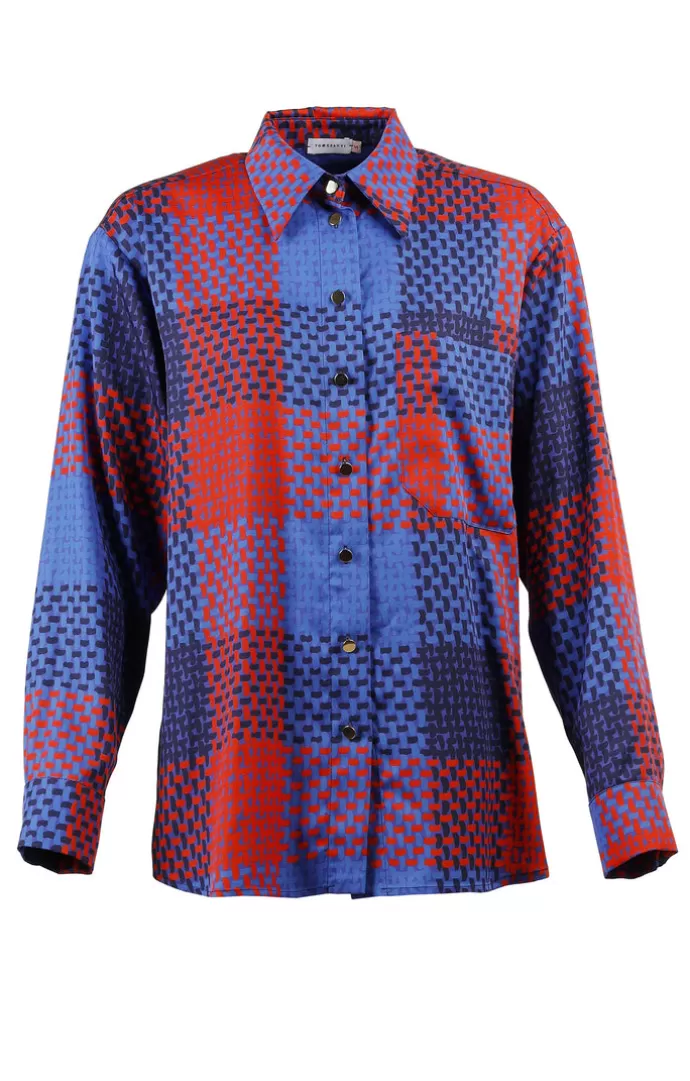 Fashion TOMCSANYI Morphini Oversized Paita Checked Red