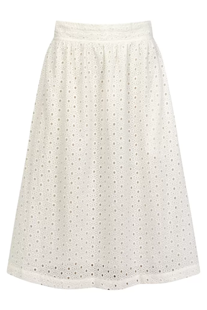 KOMODO Nami Organic Cotton Midi Skirt White