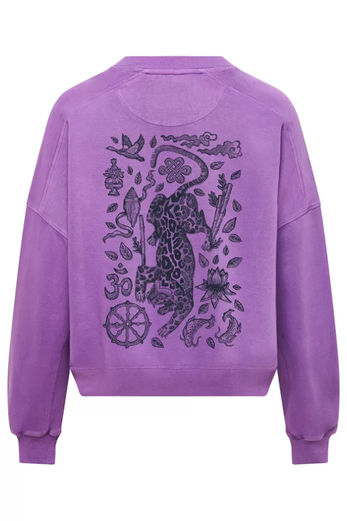 KOMODO Nepali Leopard Women'S Sweat Purple