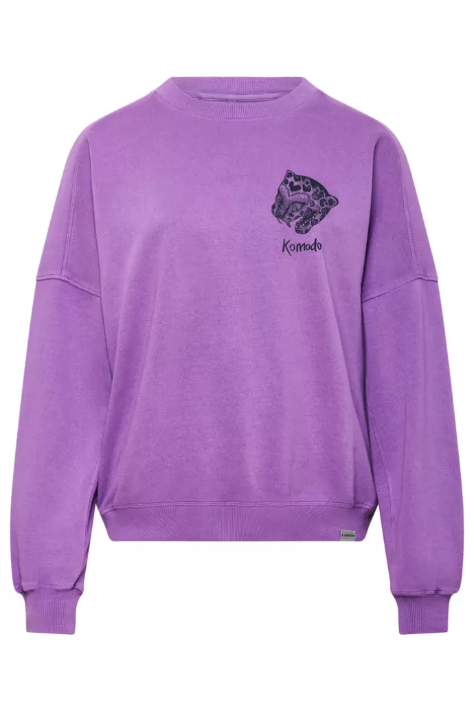 KOMODO Nepali Leopard Women'S Sweat Purple