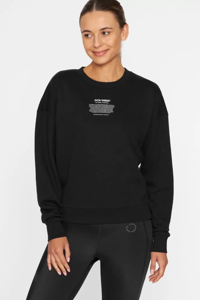 Copenhagen Cartel Ocn Weed® Crop Sweatshirt Nero