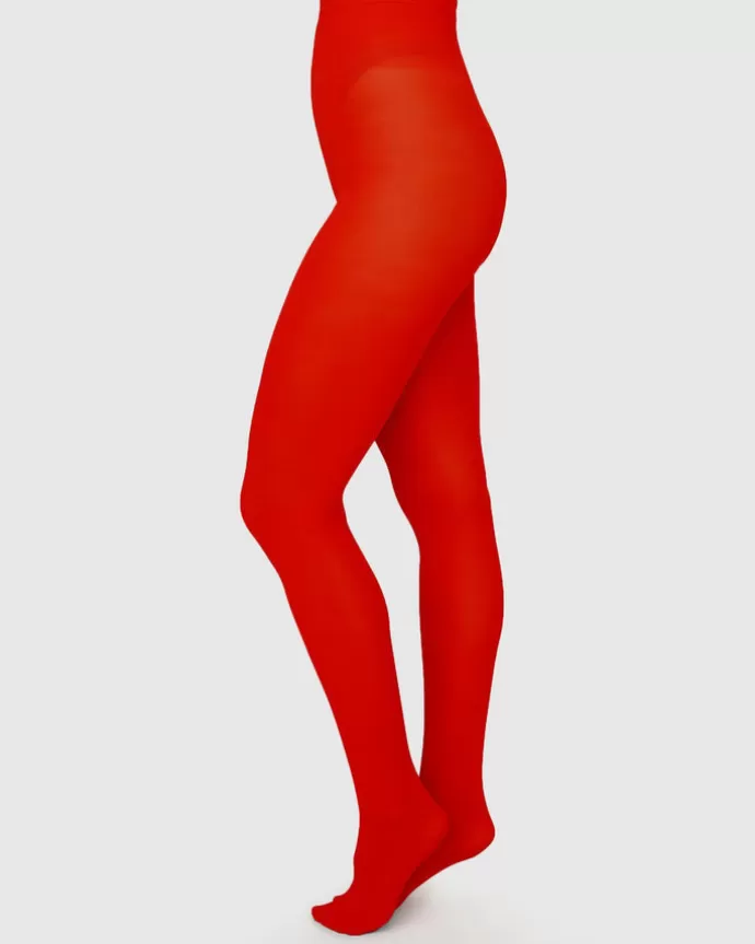 Shop Swedish Stockings Olivia Premium Tights Sharp Red