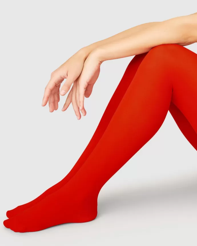 Shop Swedish Stockings Olivia Premium Tights Sharp Red