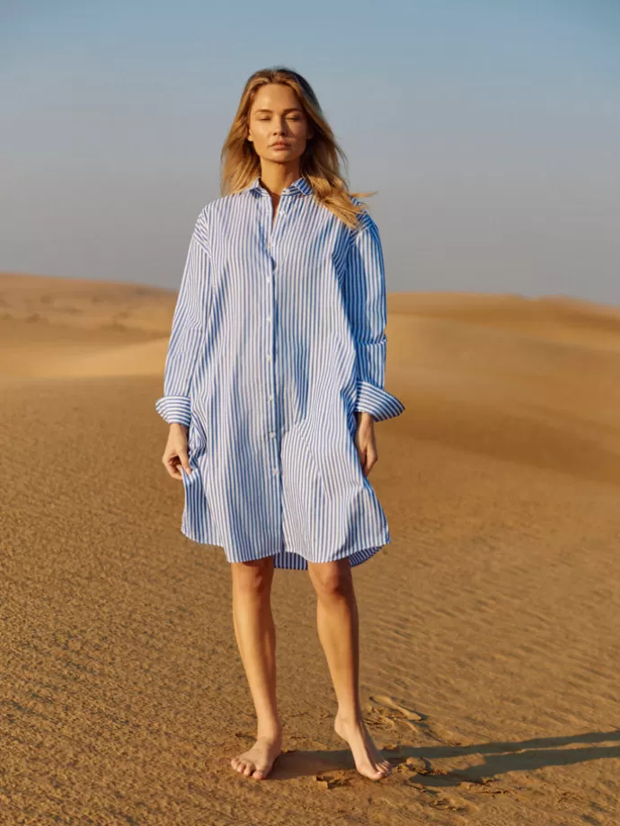 WOTE Organic Cotton Shirt Dress Stripes