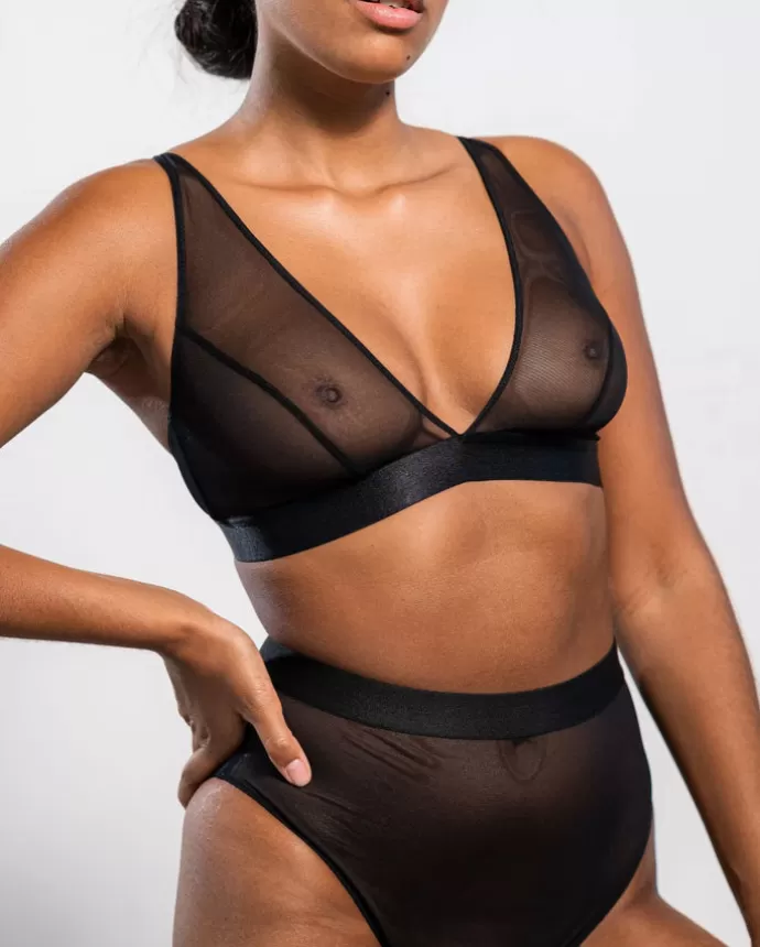 Flash Sale UNDERSTATEMENT Plunge Bralette Mesh Mania