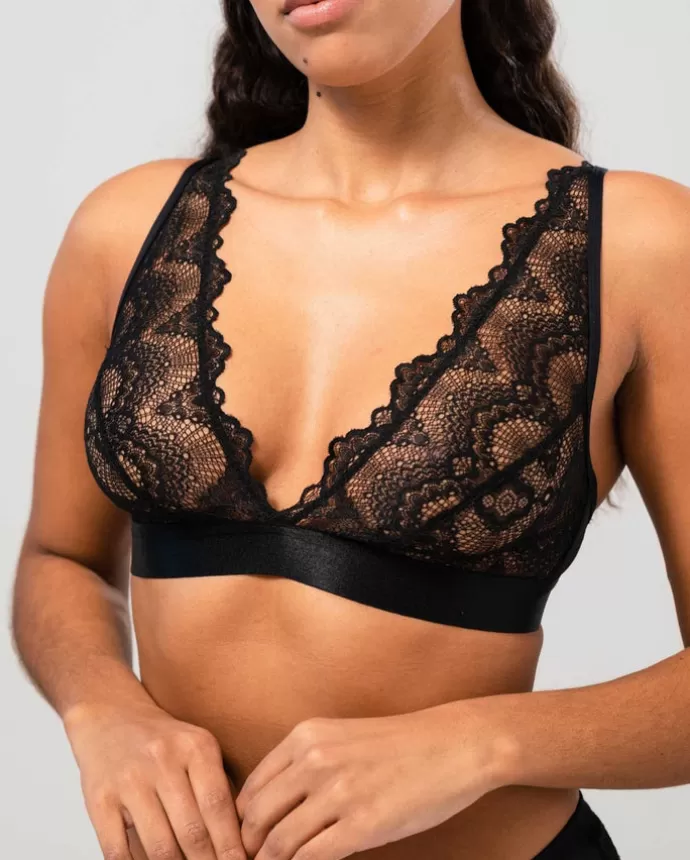 Shop UNDERSTATEMENT Plunge Bralette Saboteur Black