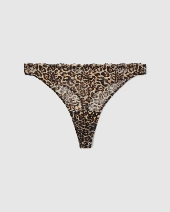 Online UNDERSTATEMENT Pre-Order Lace Thong Gold Leopard