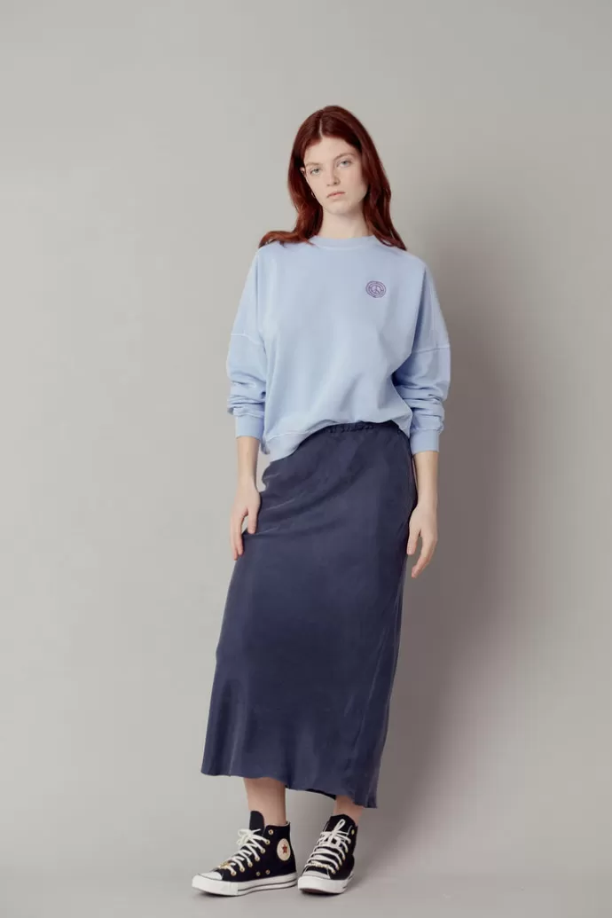 KOMODO Rai Slip Skirt Cupro Dark Navy