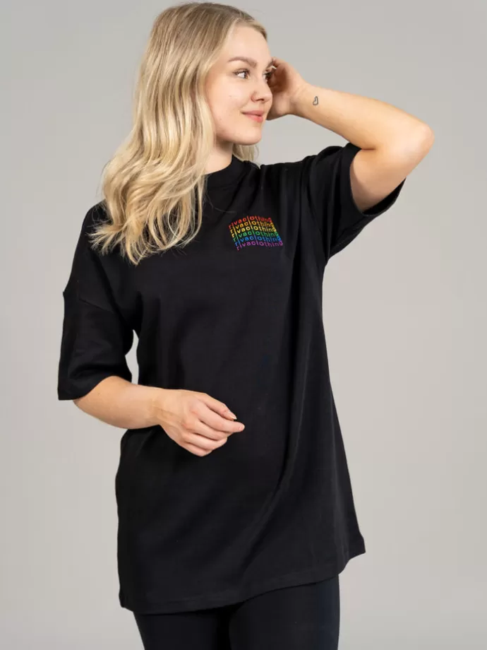 RIVA Clothing Rainbow Boxy Pitka T-Paita