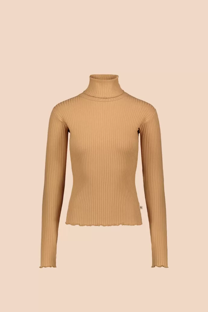 KAIKO Rib Turtleneck Camel