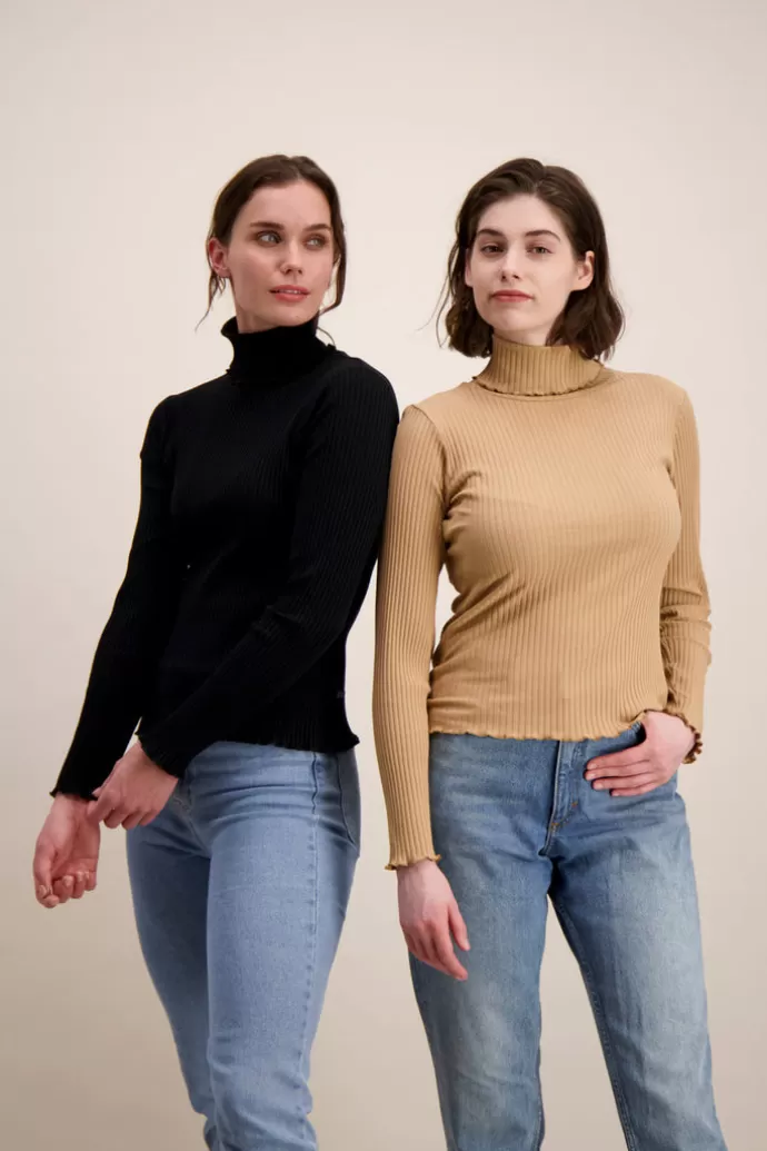 KAIKO Rib Turtleneck Musta