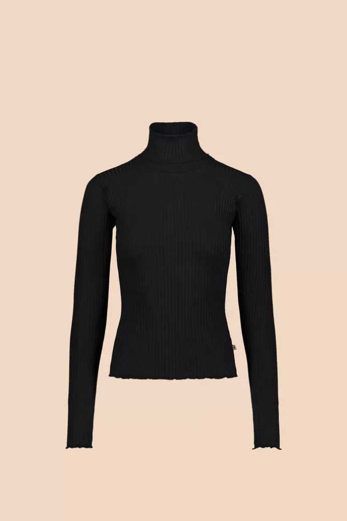 KAIKO Rib Turtleneck Musta