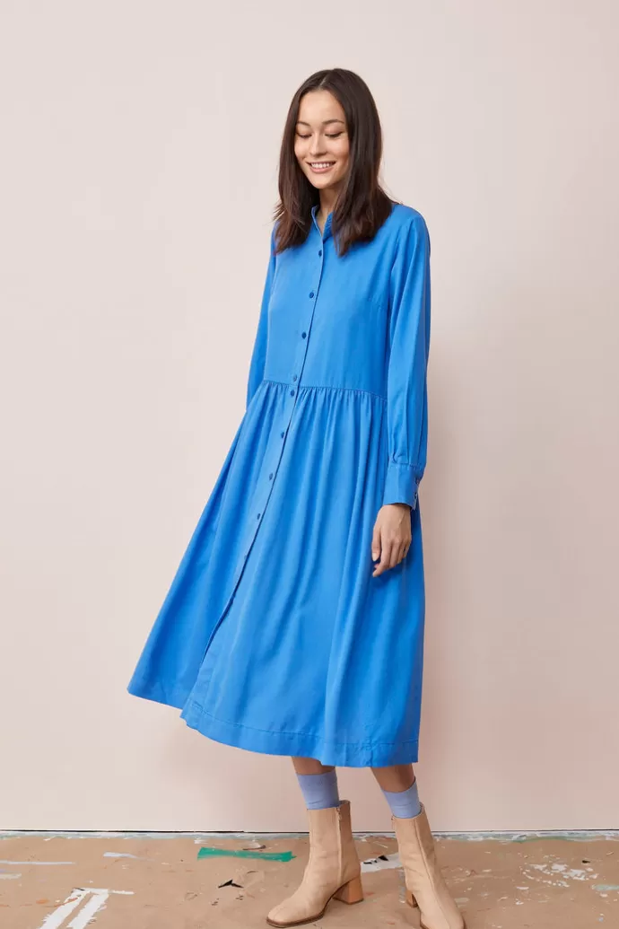 Papu Ruffle Dress True Blue