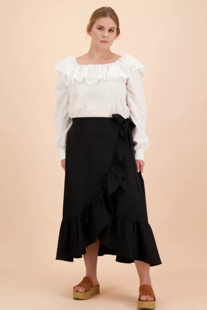 KAIKO Ruffle Wrap Skirt Black