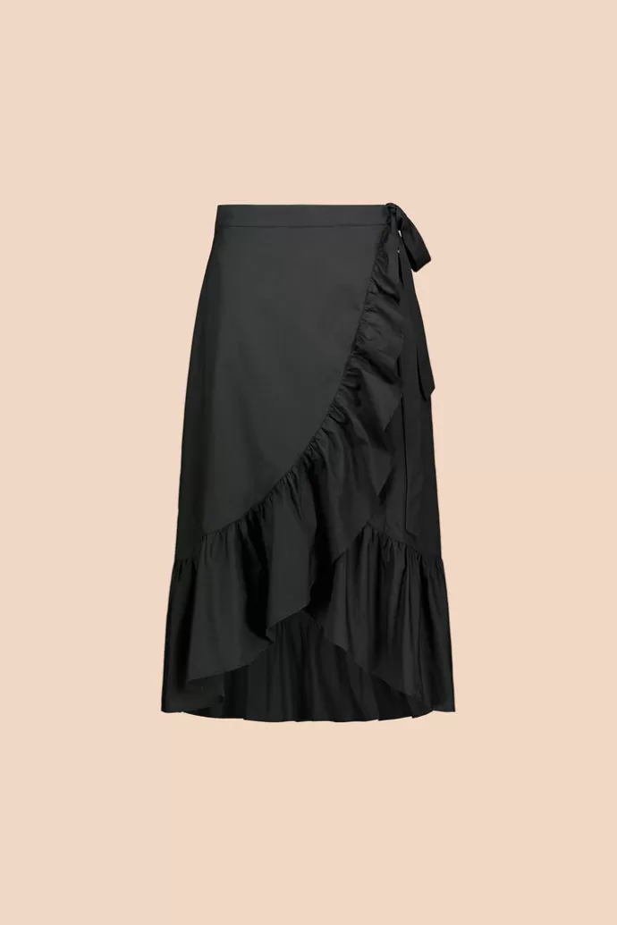 KAIKO Ruffle Wrap Skirt Black