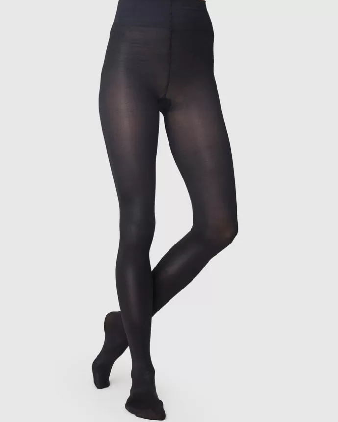 Shop Swedish Stockings Sanna Glossy Tights Black