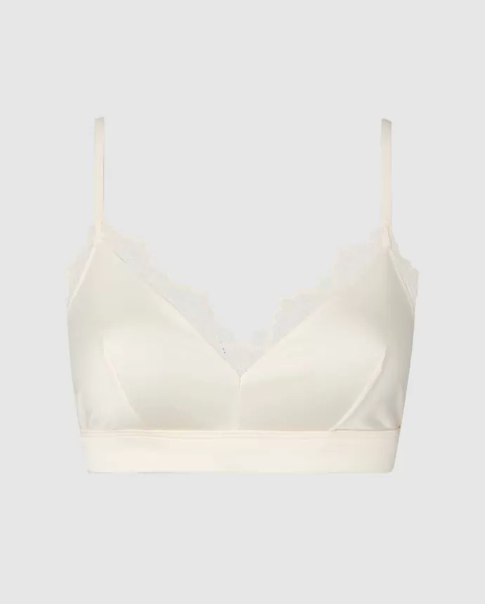 New UNDERSTATEMENT Satiini Pitsi Kolmio Bralette Kerma