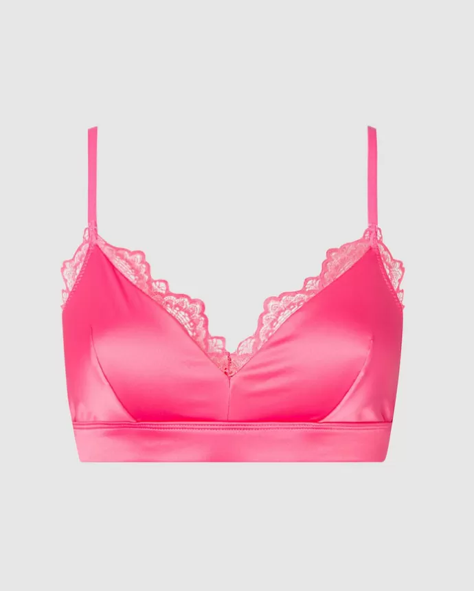 New UNDERSTATEMENT Satiini-Pitsi Bralette Bubblegum Pinkki