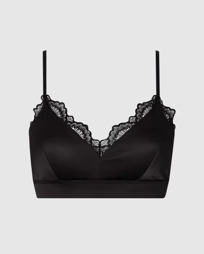 Hot UNDERSTATEMENT Satiini-Pitsi Bralette Musta