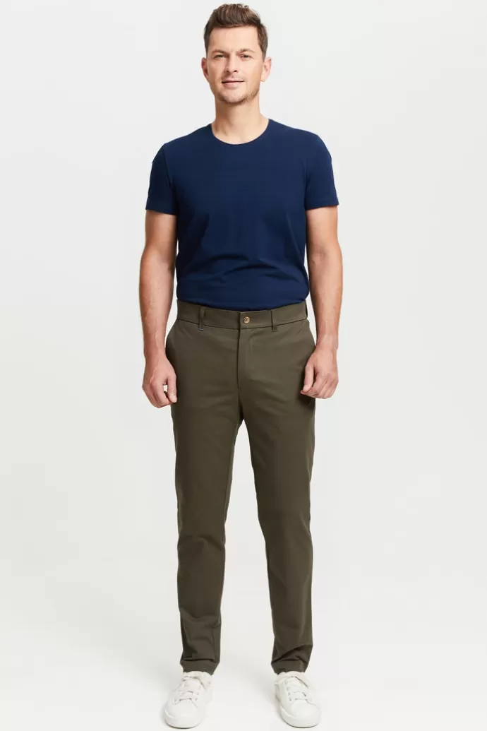 Clearance FRENN Seppo Organic Cotton Chinos Trousers Green