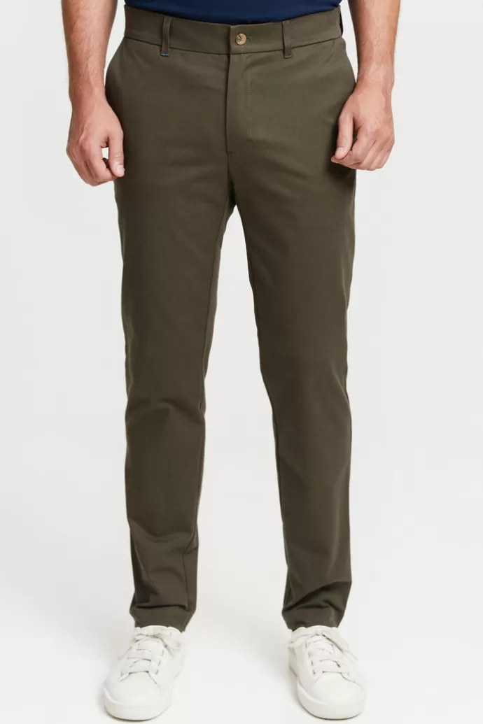 Clearance FRENN Seppo Organic Cotton Chinos Trousers Green