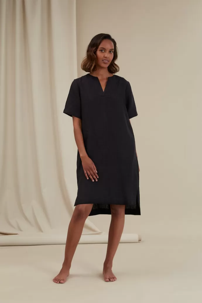 VOGLIA Sheena Linen Dress Black