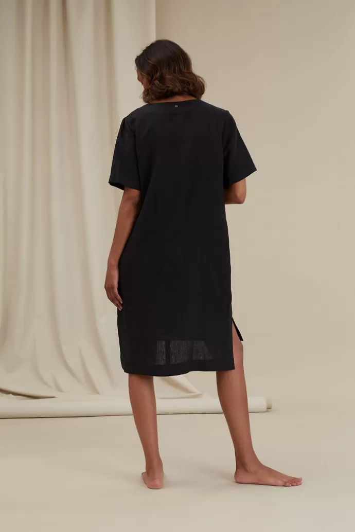 VOGLIA Sheena Linen Dress Black